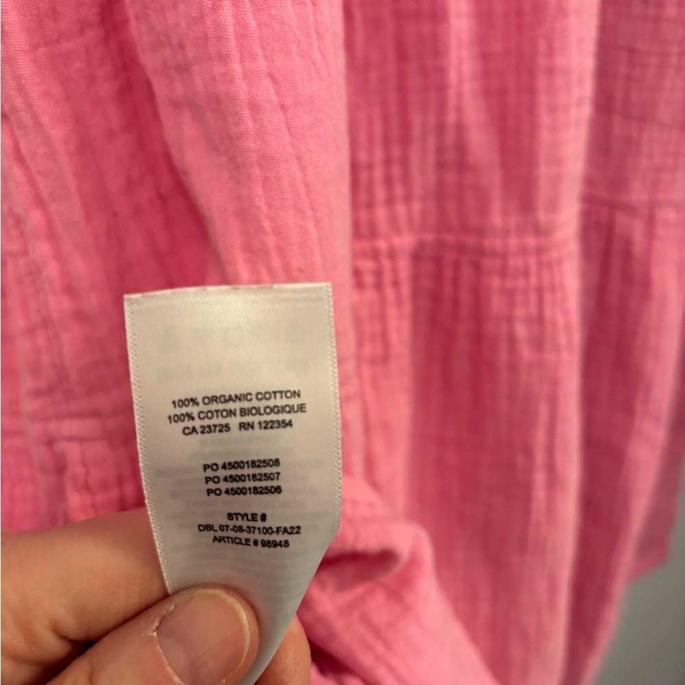 Aritzia Wilfred Free Pink Firefly Midi Dress Tiered Organic Cotton size xs - Picture 4 of 4